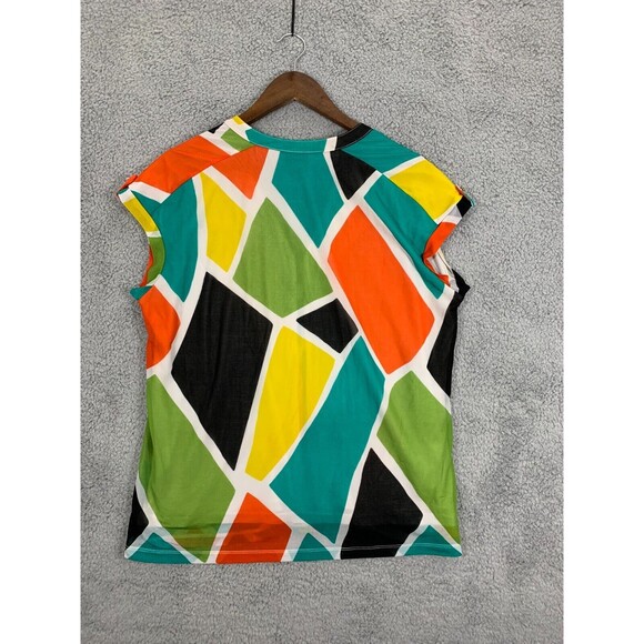 Women's XL Worthington Color Block Sleeveless Lined Pull-over Blouse - Picture 6 of 11